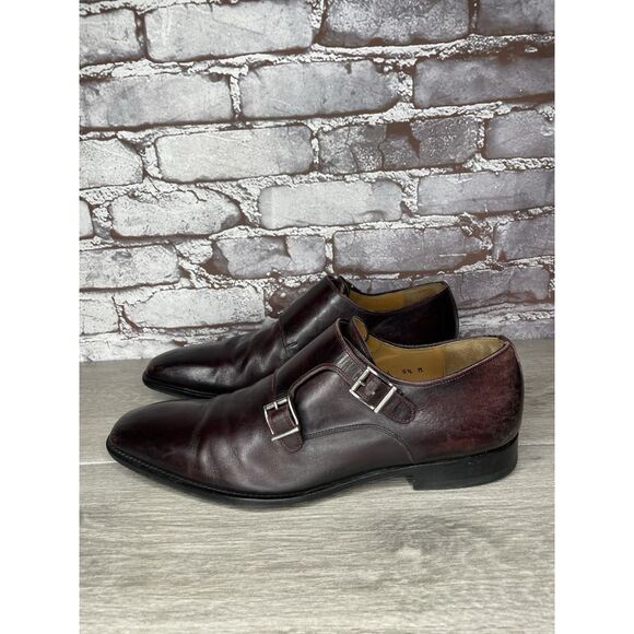 Magnanni Dark Cordovan Monk Strap Classic Dress Shoes Men Sz 8.5M US/42EU Spain - Picture 5 of 16